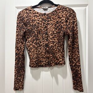 Miss Selfridge Animal Print Cardigan